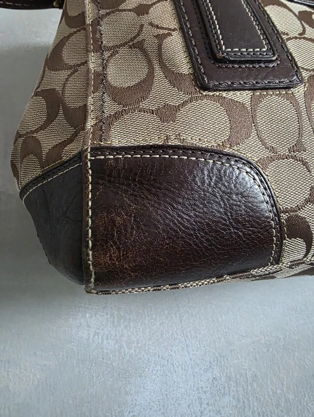 Vintage Y2K 00s Coach Hamptons Signature Jacquard Shoulder Bag 11064 15x7x4